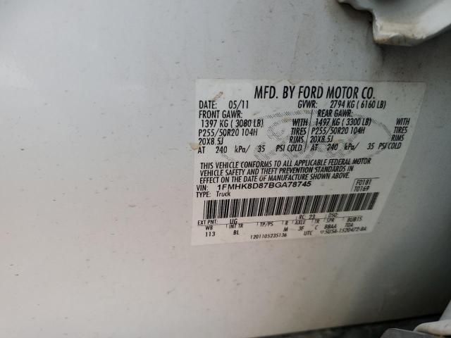 1FMHK8D87BGA78745 - 2011 FORD EXPLORER XLT Ağ foto 14