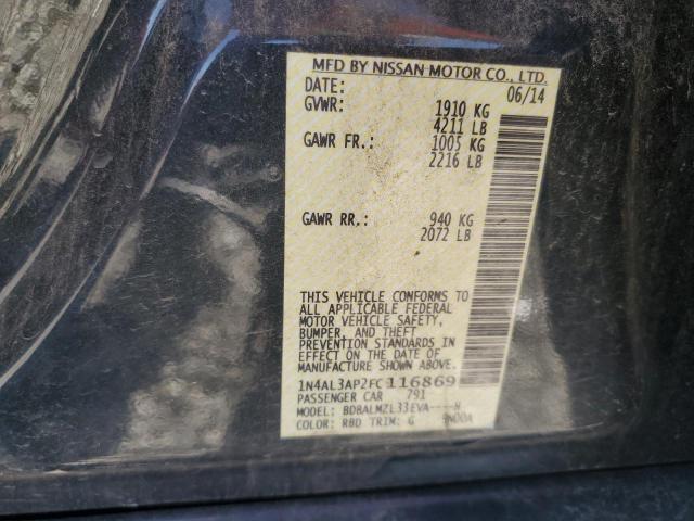 1N4AL3AP2FC116869 - 2015 NISSAN ALTIMA 2.5 თეთრი ფოტო 12