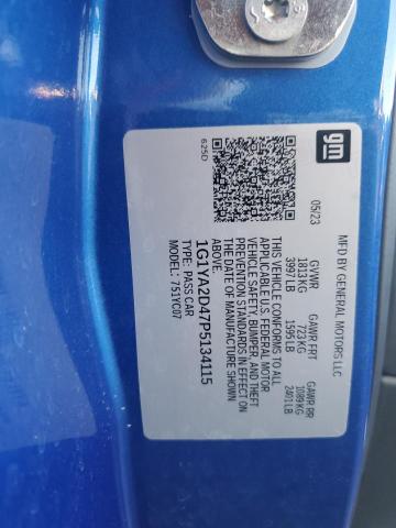 1G1YA2D47P5134115 - 2023 CHEVROLET CORVETTE STINGRAY 1LT BLUE photo 13