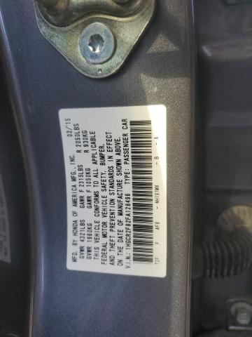 1HGCR2F82FA128496 - 2015 HONDA ACCORD EXL GRAY photo 12