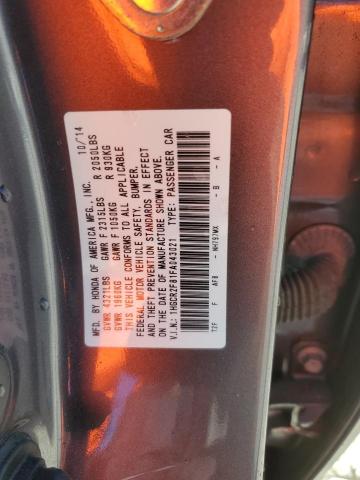 1HGCR2F81FA043021 - 2015 HONDA ACCORD EXL GRAY photo 13