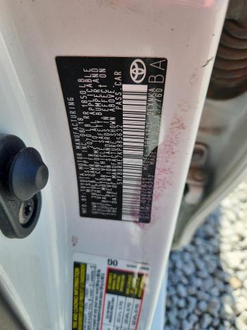 5YFBURHE7KP885632 - 2019 TOYOTA COROLLA L თეთრი ფოტო 12