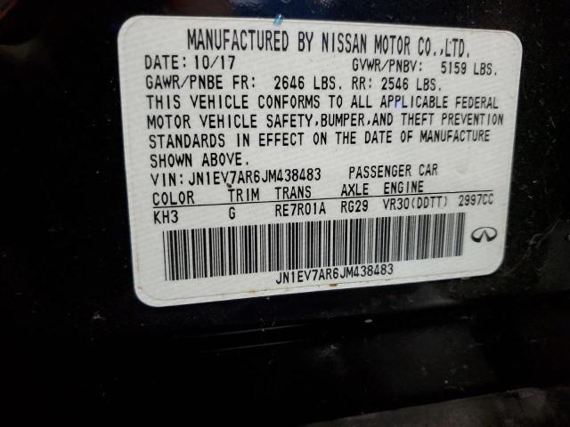 JN1EV7AR6JM438483 - 2018 INFINITI Q50 LUXE BLACK photo 12