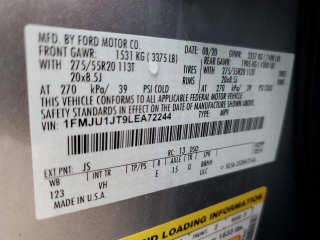 1FMJU1JT9LEA72244 - 2020 FORD EXPEDITION XLT SILVER photo 14