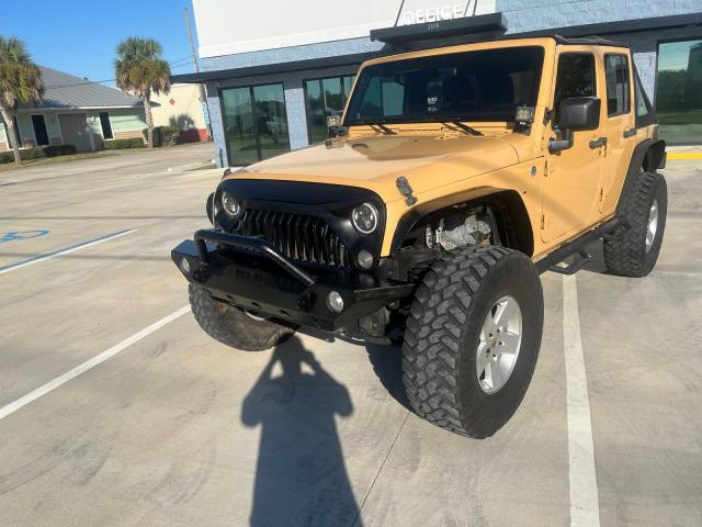 1C4BJWDG3EL156961 - 2014 JEEP WRANGLER U SPORT Դեղին լուսանկար 2