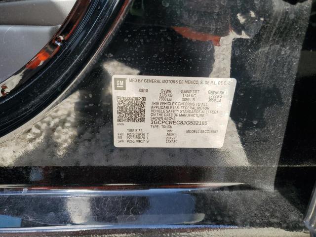 3GCPCREC8JG532185 - 2018 CHEVROLET SILVERADO C1500 LT BLACK photo 12