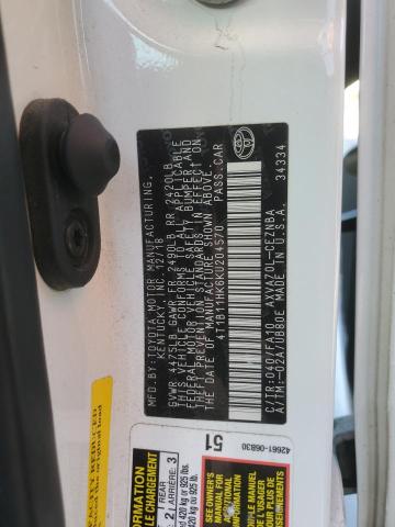 4T1B11HK6KU204570 - 2019 TOYOTA CAMRY L თეთრი ფოტო 13