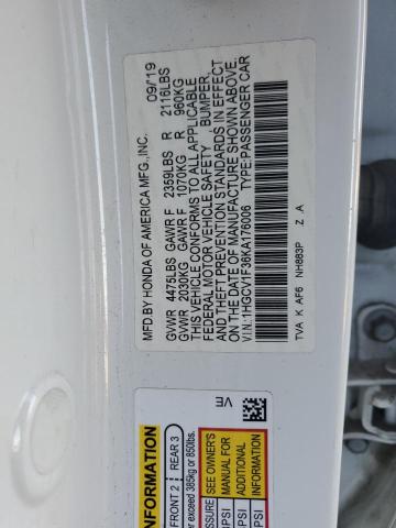 1HGCV1F36KA176006 - 2019 HONDA ACCORD SPORT Biały zdjęcie 12
