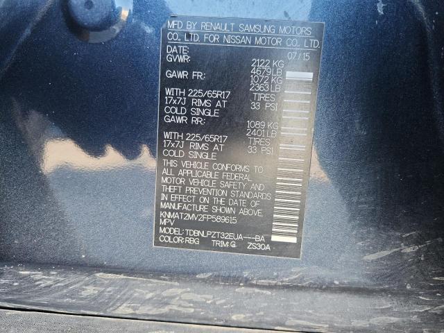 KNMAT2MV2FP589615 - 2015 NISSAN ROGUE S 蓝色 照片 13