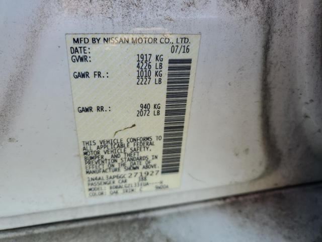1N4AL3AP6GC271927 - 2016 NISSAN ALTIMA 2.5 白色 照片 12