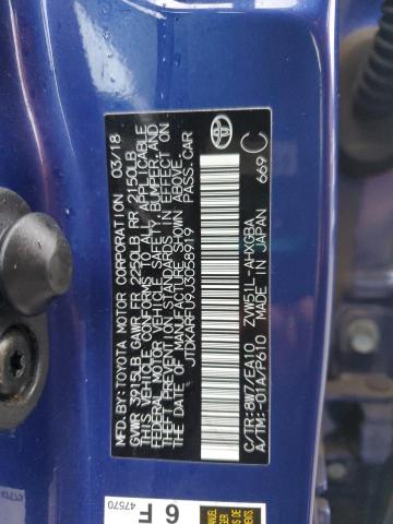 JTDKARFU9J3058919 - 2018 TOYOTA PRIUS ლურჯი ფოტო 14