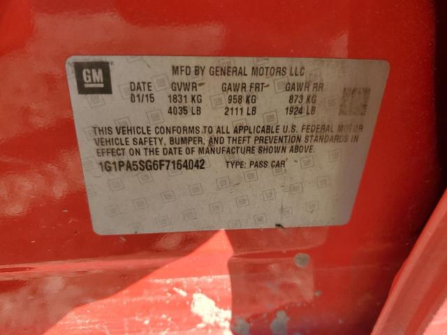 1G1PA5SG6F7164042 - 2015 CHEVROLET CRUZE LS 红色 照片 12