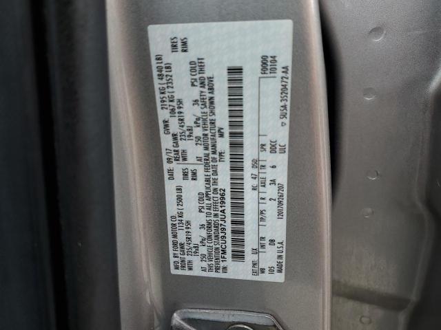 1FMCU9J97JUA19962 - 2018 FORD ESCAPE TITANIUM Күміс фото 13