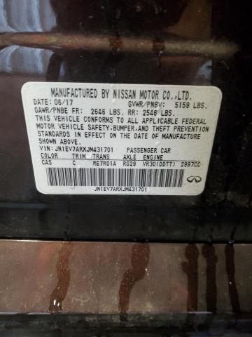 JN1EV7ARXJM431701 - 2018 INFINITI Q50 LUXE BROWN photo 13