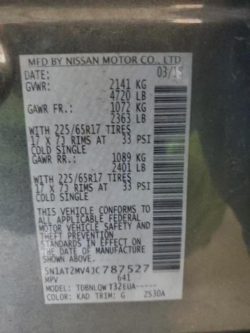 5N1AT2MV4JC787527 - 2018 NISSAN ROGUE S Gri fotoğraf 13