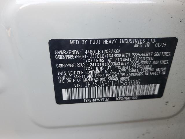 JF2SJAFC1FH583686 - 2015 SUBARU FORESTER 2.5I PREMIUM WHITE photo 12