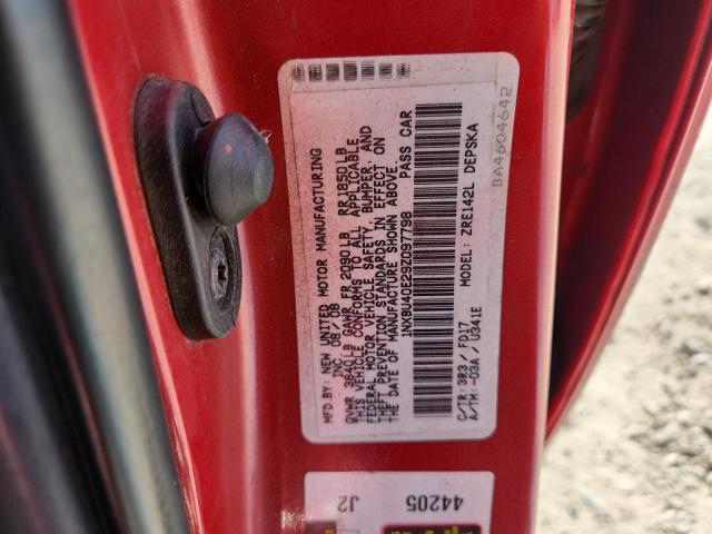 1NXBU40E29Z097798 - 2009 TOYOTA COROLLA BASE Burgund zdjęcie 12