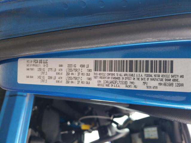 1C4AJWAG3FL715183 - 2015 JEEP WRANGLER SPORT BLUE photo 12