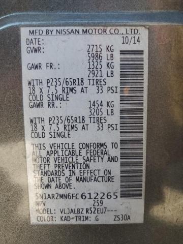 5N1AR2MN6FC612265 - 2015 NISSAN PATHFINDER S Boz foto 13