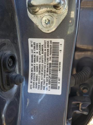 19XFC2F74HE070699 - 2017 HONDA CIVIC EX 灰色 照片 12