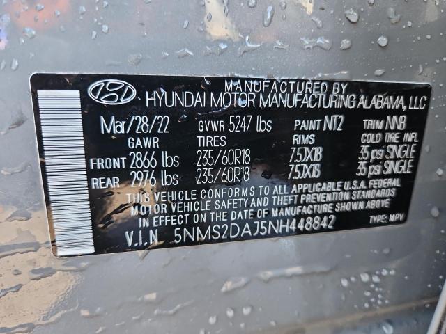 5NMS2DAJ5NH448842 - 2022 HYUNDAI SANTA FE SEL 灰色 照片 14
