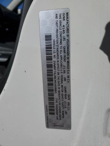 3VWBP7AJ8CM040880 - 2012 VOLKSWAGEN JETTA SE WHITE photo 12