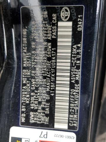 4T1BF1FK1FU084171 - 2015 TOYOTA CAMRY LE BLACK photo 13