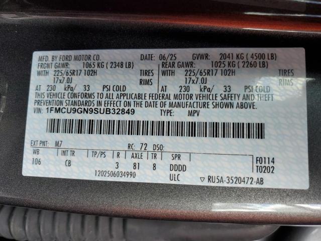 1FMCU9GN9SUB32849 - 2025 FORD ESCAPE ACTIVE 灰色 照片 14