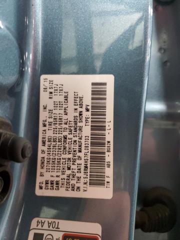 5J6RM4H57FL093703 - 2015 HONDA CR-V EX BLUE photo 14