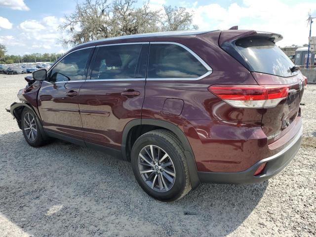 5TDJZRFH1KS991009 - 2019 TOYOTA HIGHLANDER SE ბურგუნდია ფოტო 2