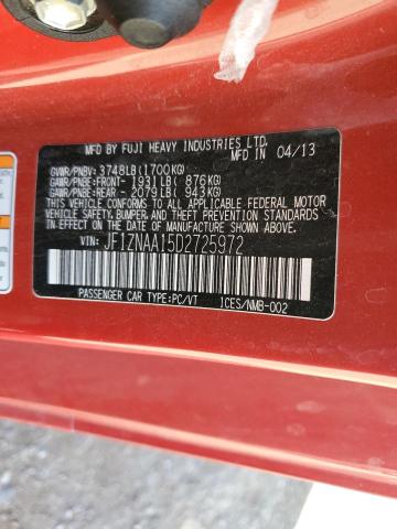 JF1ZNAA15D2725972 - 2013 TOYOTA SCION FR-S 红色 照片 13