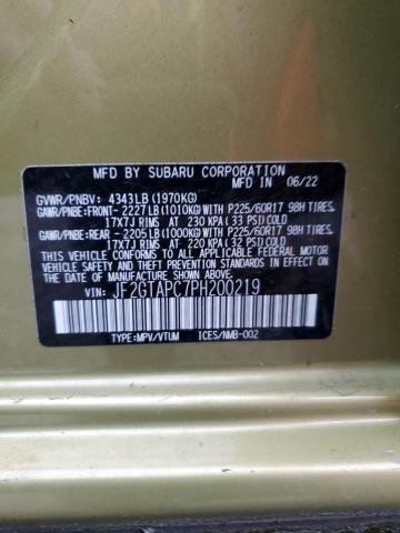 JF2GTAPC7PH200219 - 2023 SUBARU CROSSTREK PREMIUM GREEN photo 13