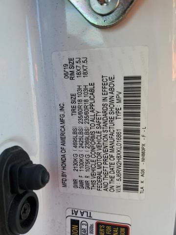 5J6RW2H8XKL016861 - 2019 HONDA CR-V EXL Weiß Foto 13