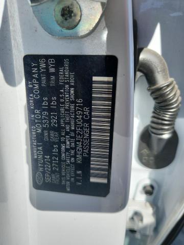 KMHGN4JE2FU049716 - 2015 HYUNDAI GENESIS 3.8L თეთრი ფოტო 12