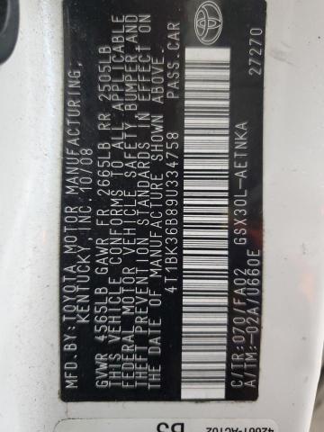 4T1BK36B89U334758 - 2009 TOYOTA AVALON XL WHITE photo 13