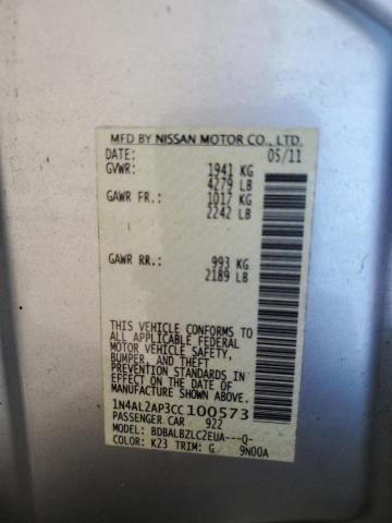 1N4AL2AP3CC100573 - 2012 NISSAN ALTIMA BASE Күміс фото 13