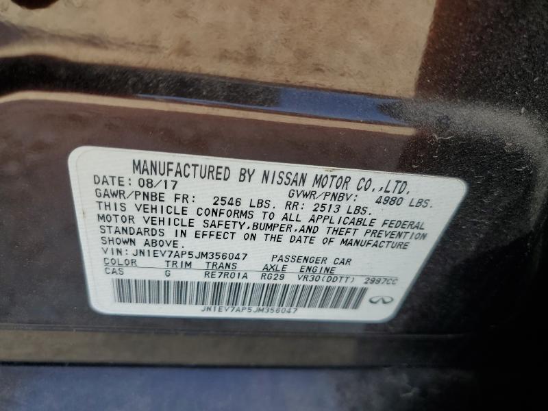 JN1EV7AP5JM356047 - 2018 INFINITI Q50 LUXE 棕色 照片 12