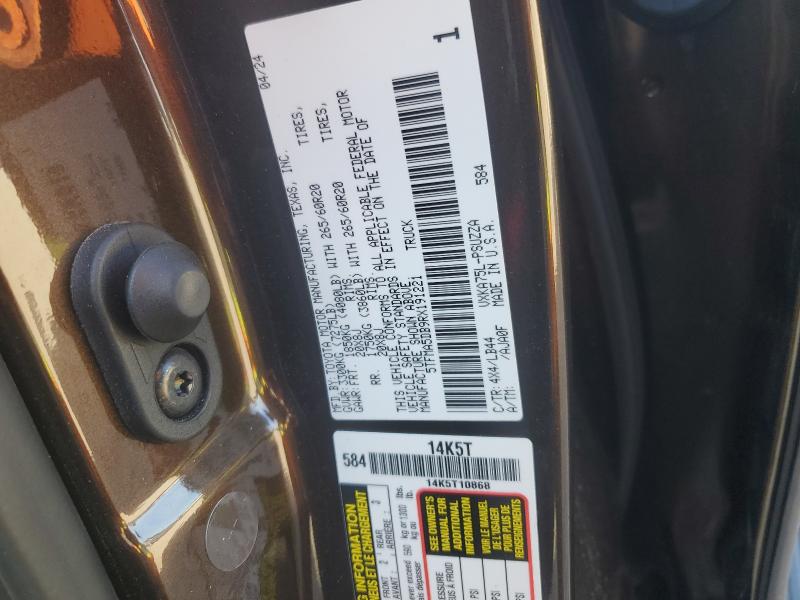 5TFMA5DB9RX191221 - 2024 TOYOTA TUNDRA CREWMAX PLATINUM Marrón foto 12