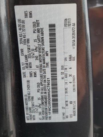 1FMCU0GD0HUC78021 - 2017 FORD ESCAPE SE 石墨色 照片 13