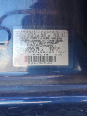 3N1CN7AP0JL871068 - 2018 NISSAN VERSA S 蓝色 照片 13