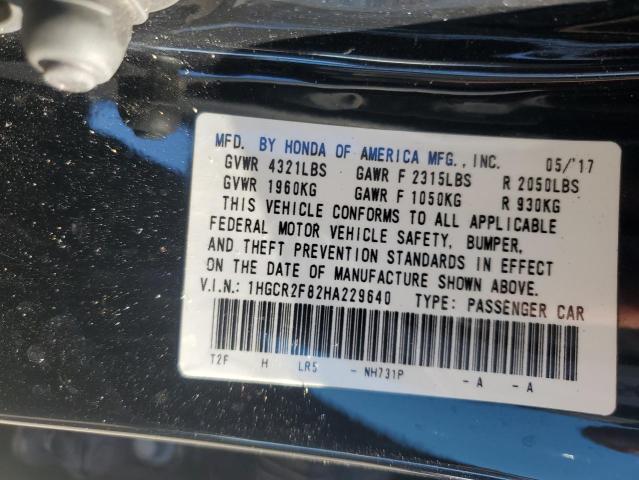 1HGCR2F82HA229640 - 2017 HONDA ACCORD EXL BLACK photo 13