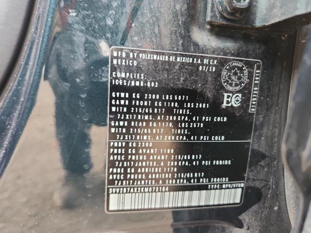 3VV2B7AX2KM073184 - 2019 VOLKSWAGEN TIGUAN SE Жасыл фото 13