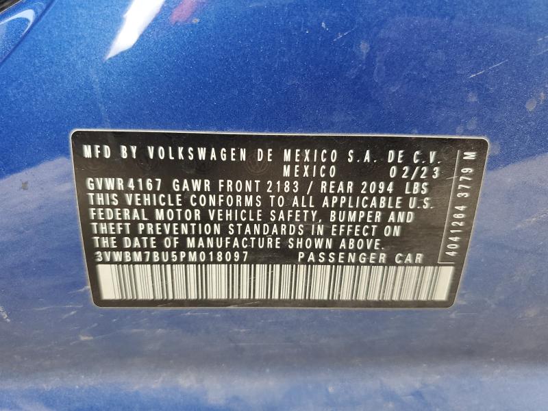 3VWBM7BU5PM018097 - 2023 VOLKSWAGEN JETTA SPORT 蓝色 照片 12