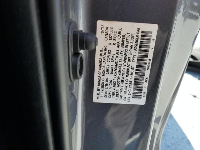 2HGFC4B83KH300580 - 2019 HONDA CIVIC SPORT 灰色 照片 13