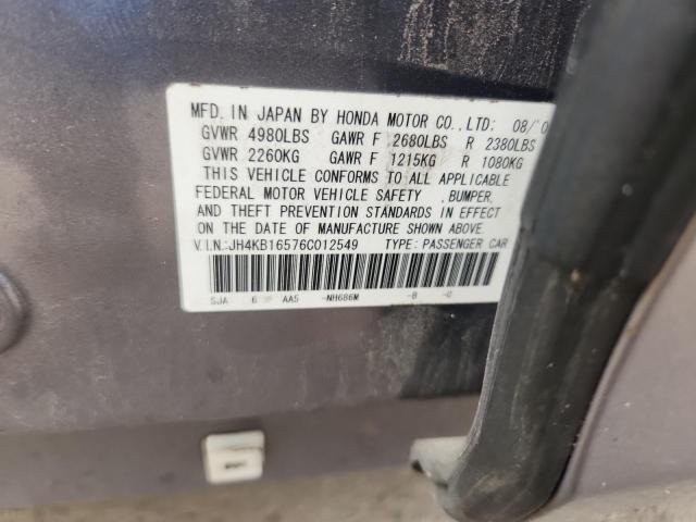 JH4KB16576C012549 - 2006 ACURA RL GRAY photo 13