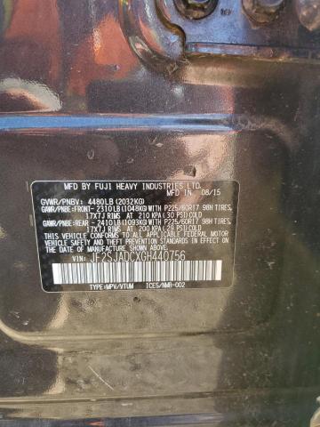 JF2SJADCXGH440756 - 2016 SUBARU FORESTER 2.5I PREMIUM შავი ფოტო 12