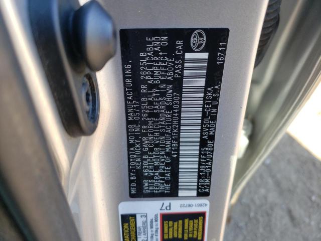 4T1BF1FK2HU440307 - 2017 TOYOTA CAMRY LE SILVER photo 12