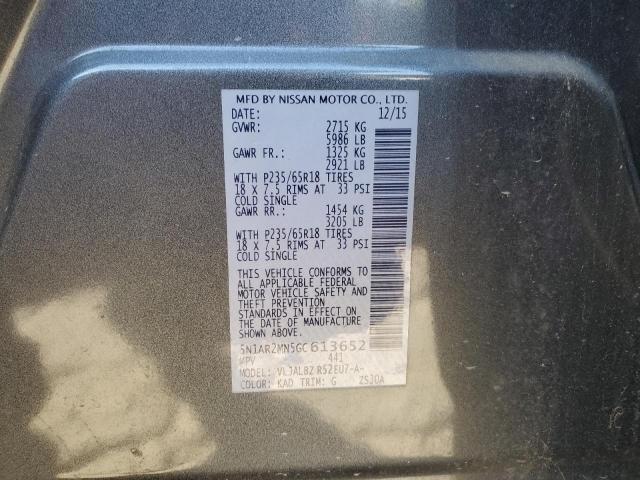 5N1AR2MN5GC613652 - 2016 NISSAN PATHFINDER S GRAY photo 13