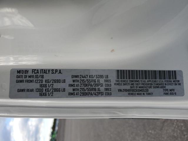 ZFBHRFBB3K6M05301 - 2019 RAM PROMASTER SLT Blanc photo 13