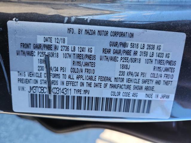 JM3TCBCY2K0314311 - 2019 MAZDA CX-9 TOURING Graphite photo 14
